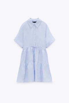 ЯСЕНЬ-СИНОЕ МИНИ-ПЛАТЬЕ ZARA 34/XS НОВИНКА