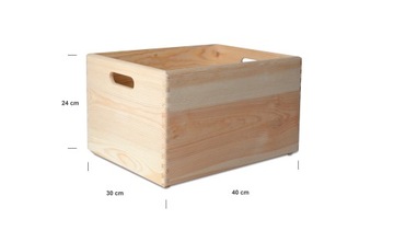 Деревянный ящик для игрушек 40х30х24 см.