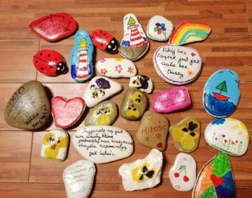 Белые камни для рисования для детей 6-10 см