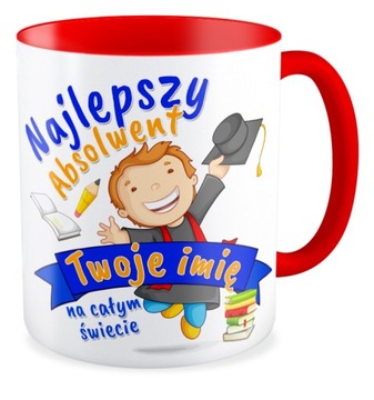 Kubek czerwony NAJLEPSZY ABSOLWENT Twoje imię