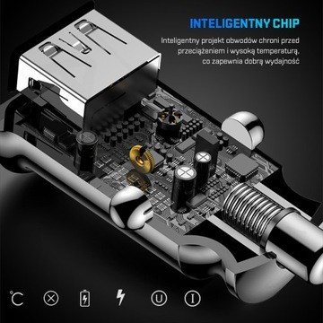 Автомобильное зарядное устройство Baseus Grain 2x USB 5V 3.1A