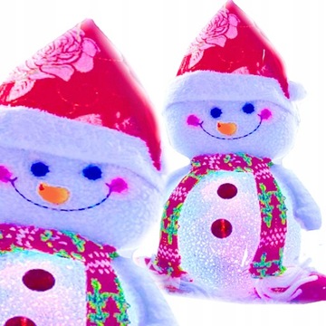 Świecący Bałwan Figurka LED 30 cm Lampka RGB