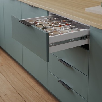 ШАРИКОВАЯ НАПРАВЛЯЮЩАЯ H-45 SOLID SLIDE L-500 БЕСШУМНОЕ ЗАКРЫТИЕ ПОЛНОЕ ВЫДВИЖЕНИЕ