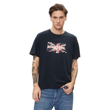 PEPE JEANS KOSZULKA MĘSKA T-SHIRT CLAG FUTURE GRANATOWA r. M