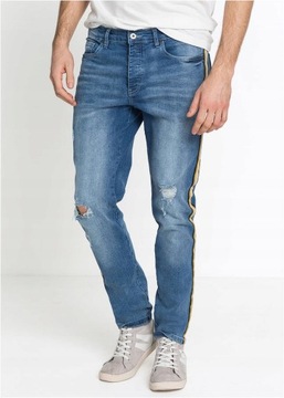 B.P.C męskie spodnie jeansowe z lampasem 40