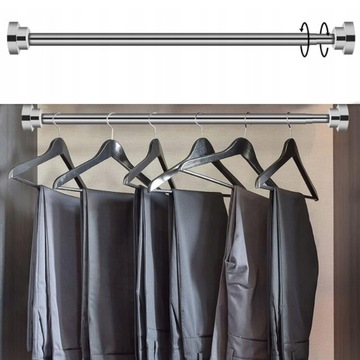 ВЕШАЛКА ДЛЯ ОДЕЖДЫ ТЕЛЕСКОПИЧЕСКАЯ РЕЛЬС БЕЗ СВЕРЛЕНИЯ 85-140 НЕРЖАВЕЮЩАЯ СТАЛЬ