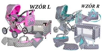 Набор коляска 3в1 для кукол, СУМКА-ПОСТАЛЬНОЕ, ПОСТЕЛЬНОЕ ПРИНАДЛЕЖНОСТИ