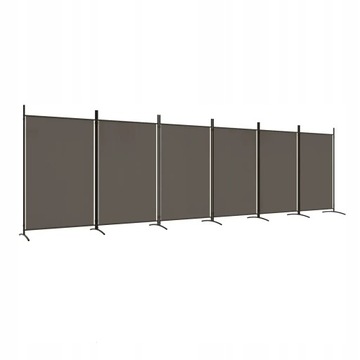 Parawan 6-panelowy, antracytowy, 520x180 cm, tkani