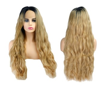 naturalny blond fale ombre LACE FRONT peruka wig