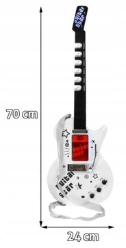 Gitara elektryczna z mikrofonem Mały muzykant Instrument ZMU.HK-9010C biała