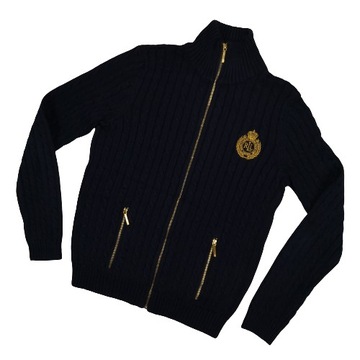 RALPH LAUREN DAMSKI SWETER BAWEŁNIANY S ROZPINANY WARKOCZ PREMIUM