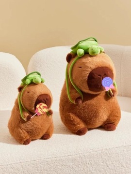 ТАЛЬСМАН КАПИБАРА, ПЛЮШЕВАЯ ИГРУШКА КАПИБАРА С РЮКЗАКОМ ЧЕРЕПАХА, 30 СМ, УШИ 5 СМ