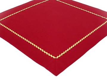 Дорожка для стола - SOLID RED + GOLD ZIGZAG, скатерть 150x40