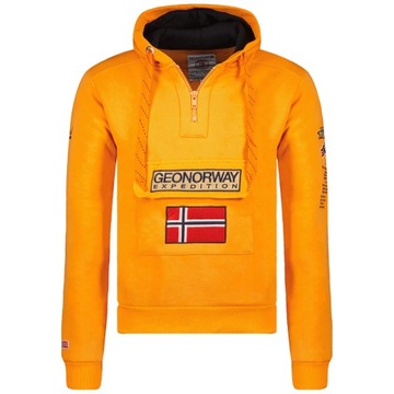 Geographical Norway Sweatshirt Gymclass Hoodie Fluorescent Orange Man