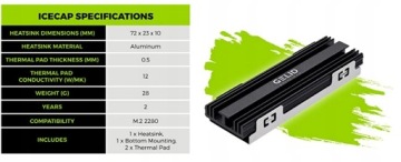 Радиатор Gelid IceCap M.2 PS5 SSD + термальная панель GP-Extreme