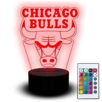 Lampka Nocna Led na Biurko Chicago Bulls Koszykówka Piłka Kosz Statuetka