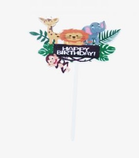 TOPPER NA TORT ZWIERZĄTKA ZOO HAPPY BIRTHDAY