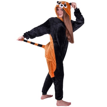 PANDA CZERWONA PIŻAMA Kigurumi Onesie Kombinezon Kostium Dres S 146-154 cm