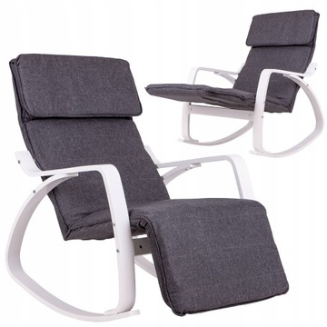 FOTEL BUJANY NA BIEGUNACH LEŻANKA PODNÓŻEK COMFORT