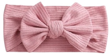 OPASKA NA GŁOWĘ DLA DZIEWCZYNKI RÓŻOWA EFEKTOWNA 38-44 CM KOKARDA