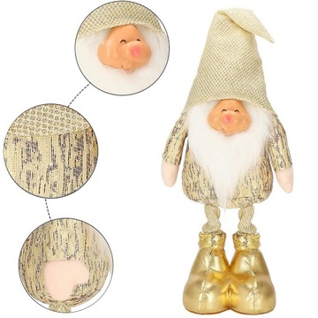 ЗОЛОТОЙ РОЖДЕСТВЕНСКИЙ ГНОМ ГНОМ САНТА ГНОМ Рождество под ёлкой ПОДАРОК