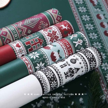 Новогодняя упаковочная бумага CHRISTMAS Листы 80х52 см - 10 шт.
