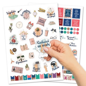 Naklejki do Planera Finansowego, Bujo, Kalendarza