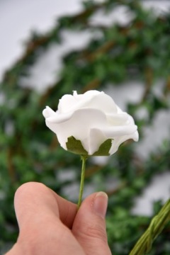 ПЕННЫЕ РОЗЫ, ЦВЕТЫ, 10 ШТ, белые