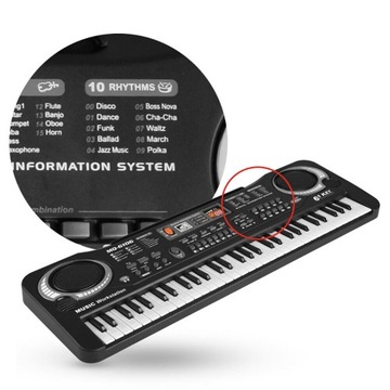 ELEKTRONICZNE CYFROWY INSTRUMENT MUZYCZNY FORTEPIAN Z MIKROFONEM, PREZENT