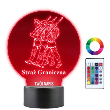 Lampka Nocna LED 3D Straż Graniczna Prezent Grawer
