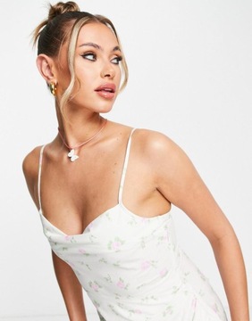 Asos Design kopertowa SUKIENKA ROZCIĘCIE KWIATY print XXJ lou L