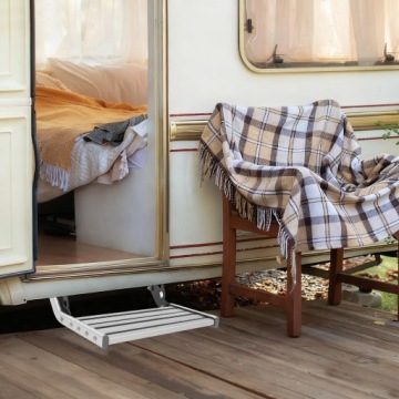 СКЛАДНАЯ РУЧНАЯ СТУПЕНЬКА ДЛЯ ФУРГОНОВ СО СВЕТОДИОДНОЙ ПОДСВЕТКОЙ 12V 150КГ НАГРУЗКА АЛЮМИНИЕВЫЙ СПЛАВ