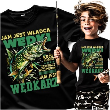 Śmieszne koszulki Jam jest władca wedki wedkarz 134