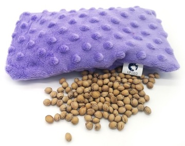 TERMOFOR Z PESTEK WIŚNI NA BÓL MINKY lawenda POSZEWKA EKO 200g LiLo