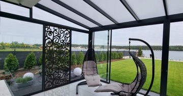 Металлическая беседка на крыше летнее сад зимняя терраса перголь