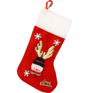 ВЕЛЮРОВЫЙ НОСОК ДЛЯ ПОДАРКОВ СВ. НИКОЛАЙ 43Х23СМ