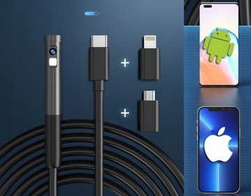 ИНСПЕКЦИОННАЯ КАМЕРА-ЭНДОСКОП 2x КАМЕРЫ ANDROID IPHONE ДЛЯ ТЕЛЕФОНА 6LED 3M CE