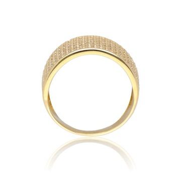 Złoty pierścionek szeroki cyrkonie 14 585 4,65 g