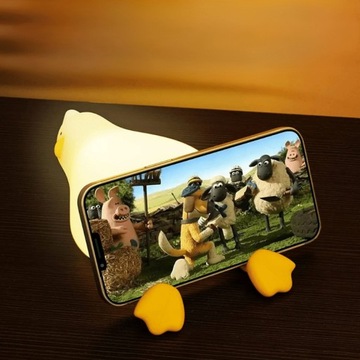 LAMPKA NOCNA MIĘKKA SILIKONOWA DLA DZIECKA KACZUSZKA LED PILOT KACZKA