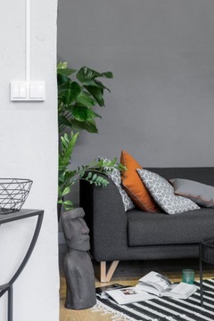 Simon Aquaclick Двойная розетка с заземлением IP44 серая ACGZ2/16