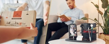 ДЕРЕВЯННЫЙ ОРГАНАЙЗЕР 360° TESLYAR - ДЕРЖАТЕЛЬ ДЛЯ ТЕЛЕФОНА, СМАРТФОНА И ЯБЛОЧНЫХ ЧАСОВ