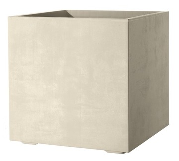 Donica duża Doniczka Kwadrat 49cm Deroma Cubo Millennium PERŁOWA na kółkach
