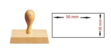 GRYF PIECZĄTKA RĘCZNA LOGO STEMPEL GRAFIKA 50x30mm