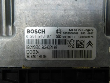 JEDNOTKA MOTORU - PEUGEOT 308 CITROEN C4 1.6 HDI 9HZ 109KM 9664618080