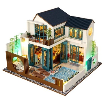 MagiDeal 1:24 DIY Handmade miniaturowy domek dla l