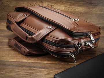 КОРИЧНЕВАЯ МУЖСКАЯ СУМКА OR&MI BRIEFFOLD BITCHEN BITCHIE НОУТБУК ДОКУМЕНТ А4 ECO РЕМЕНЬ