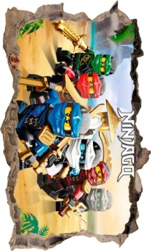 Наклейка на стену с плакатом LEGO NINJAGO! 3D XL!