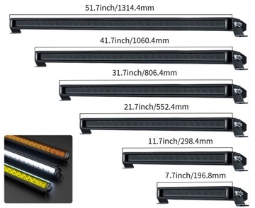 AURORA LED lampa robocza listwa led 7 kolorów pilot chip Osram LIGHTBAR