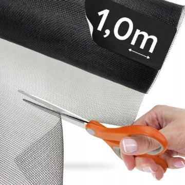 NextHook oryginalna CZARNA siatka na metry 1m x 1m MOSKITIERA włókno
