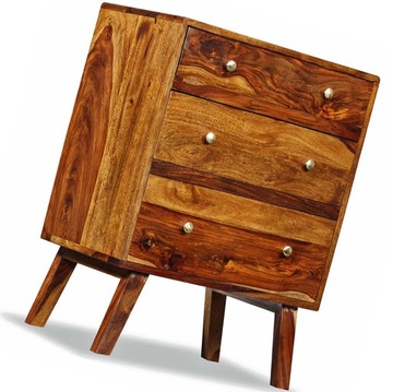 DREWNIANA KOMODA WĄSKA NA NÓŻKACH === Z SZUFLADAMI